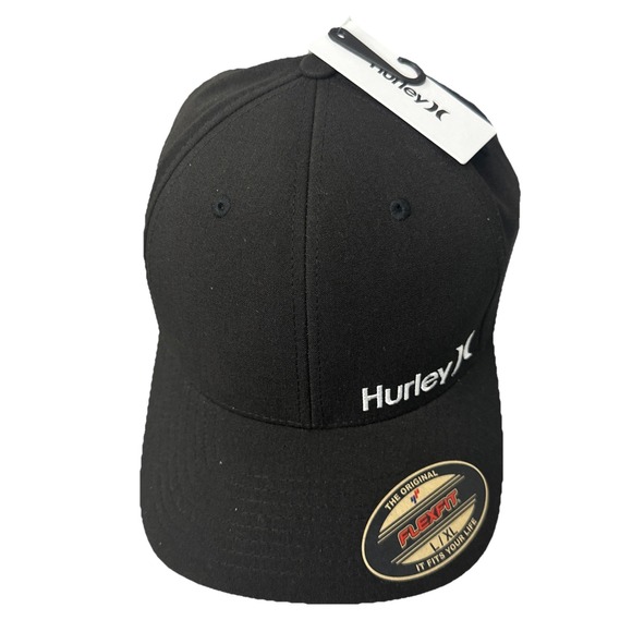 Hurley Men's Baseball M Corp Textures Flexfit Curve Bill Fitted Trucker Hat New - Picture 2 of 11